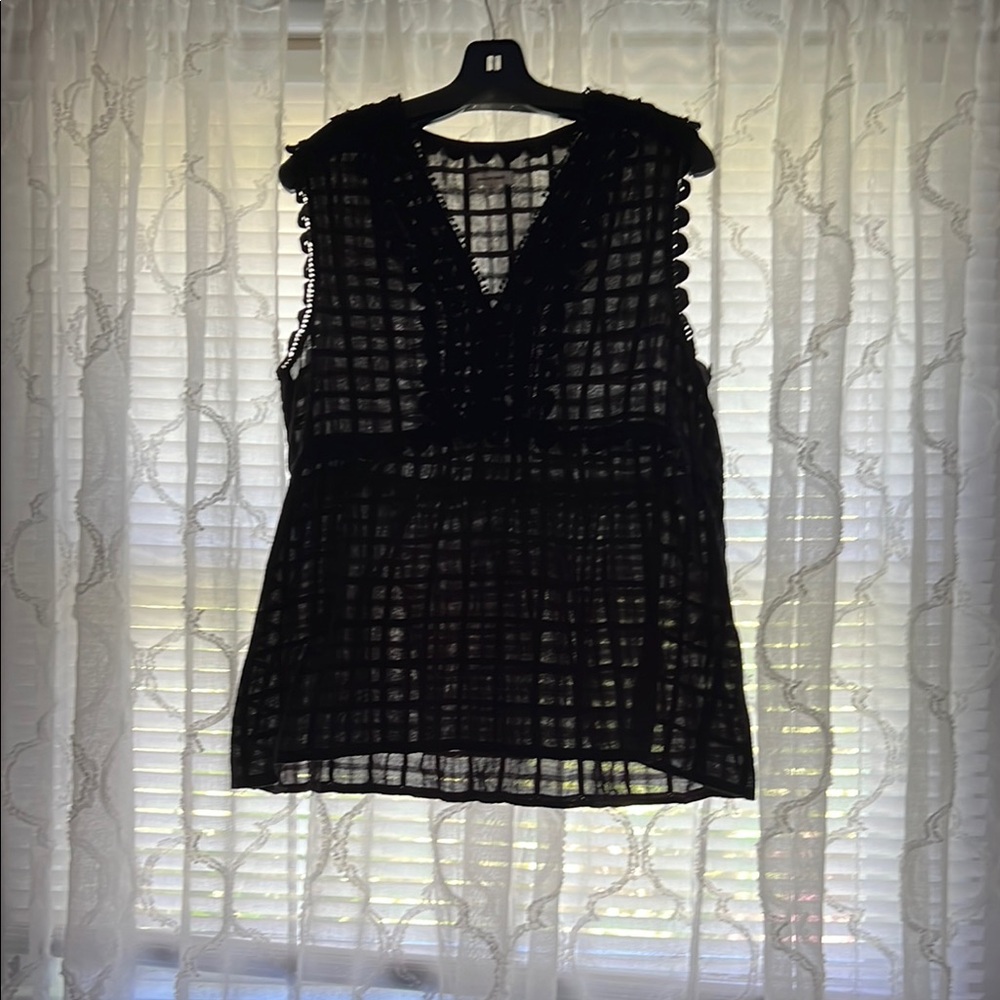 Black Sheer Sleeveless Top